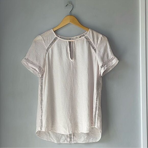 Rebecca Taylor Ladder Stitch Textured Silk Top - Picture 3 of 10